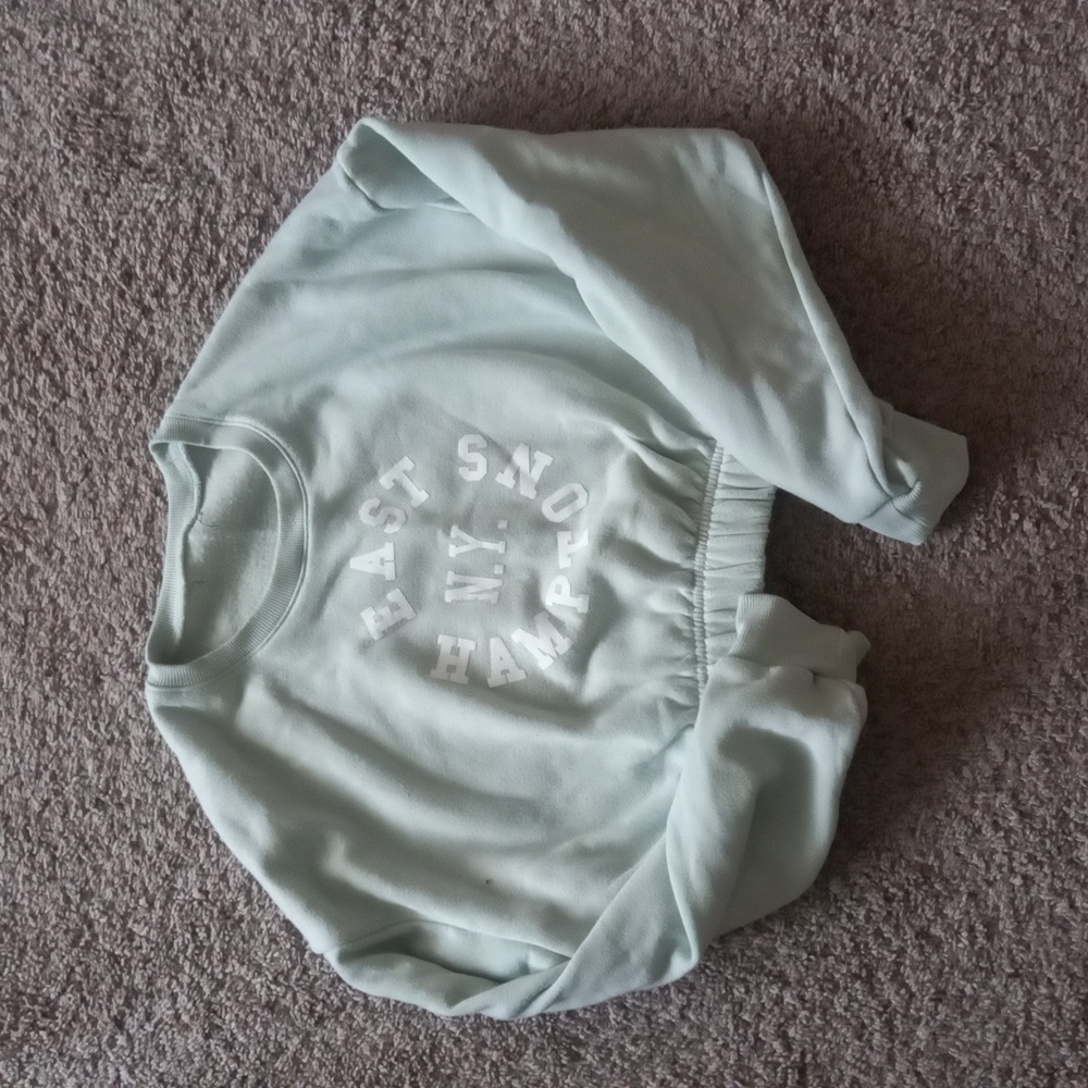 Oversized NWOT Mint Green Cropped Sweatshirt